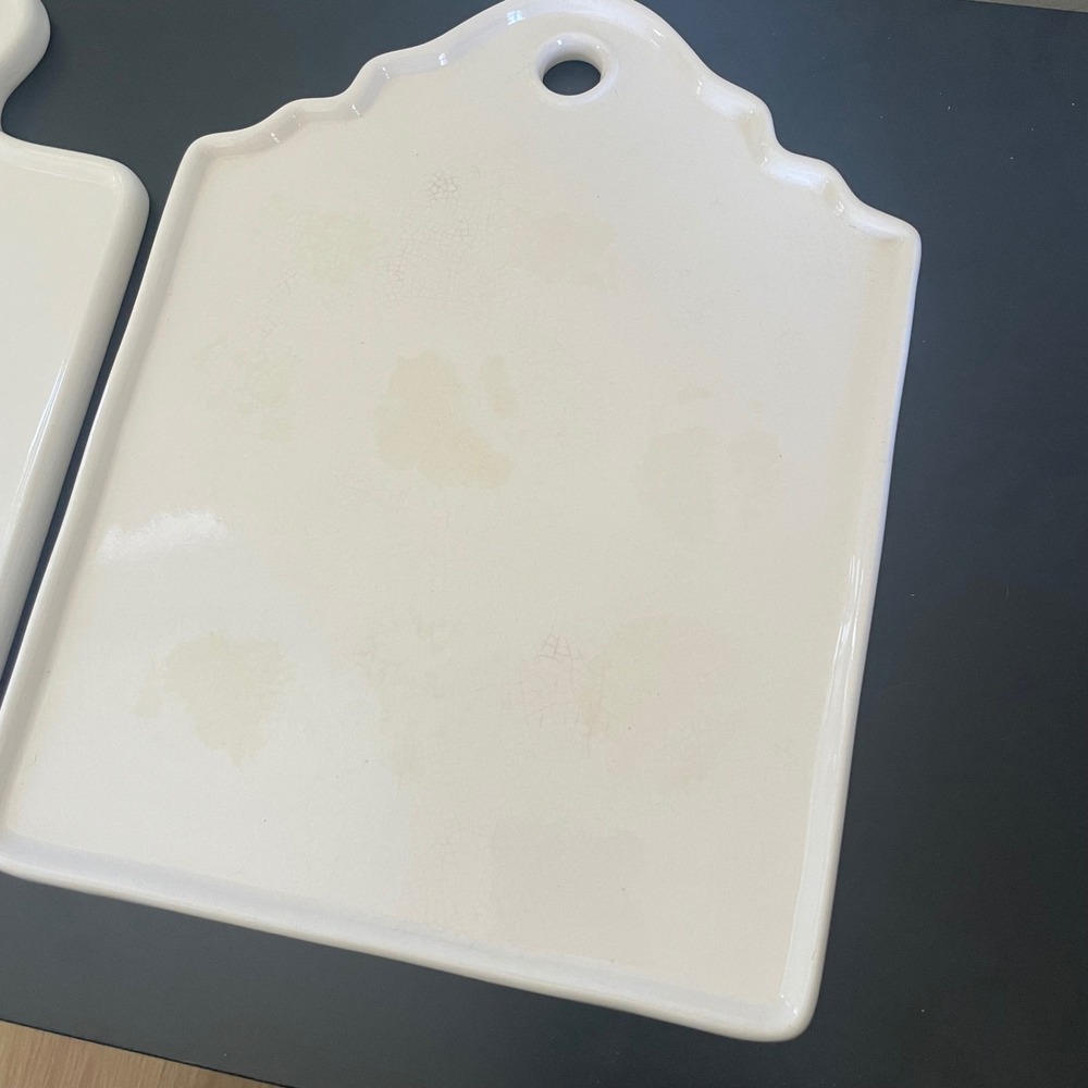 Pottery Barn Set of 3 Ceramic Serving Trays Dessert Cheese Charcuterie *READ - Picture 7 of 14